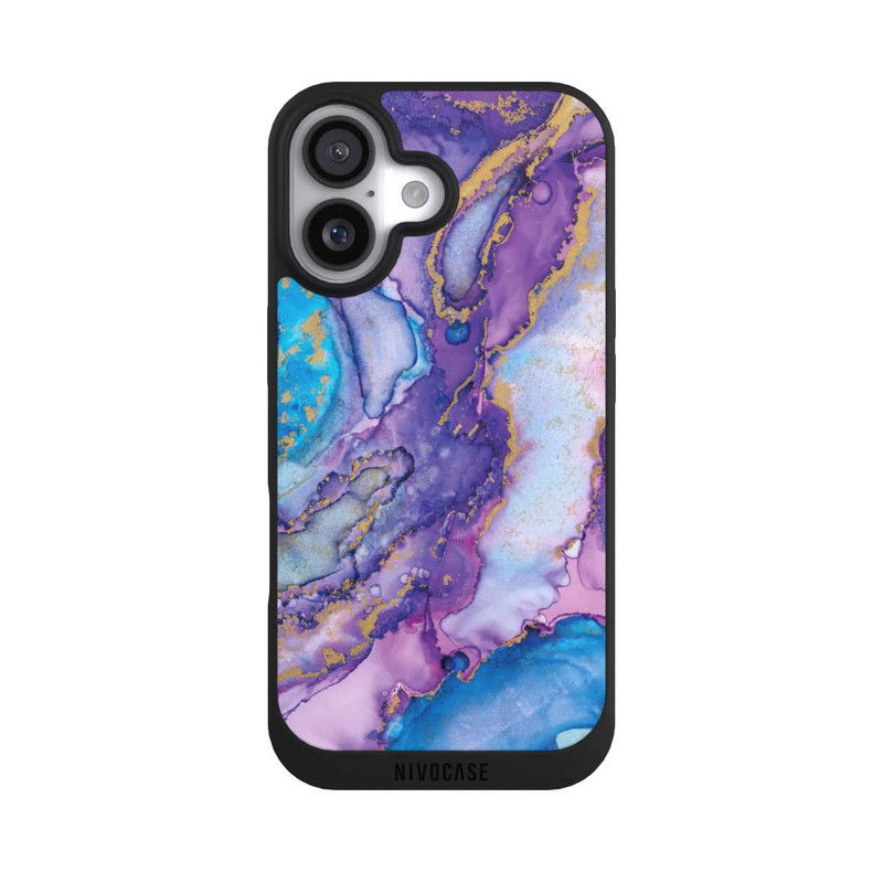 iPhone 17 NIVOpure Encre tourbillonnante violette et bleue