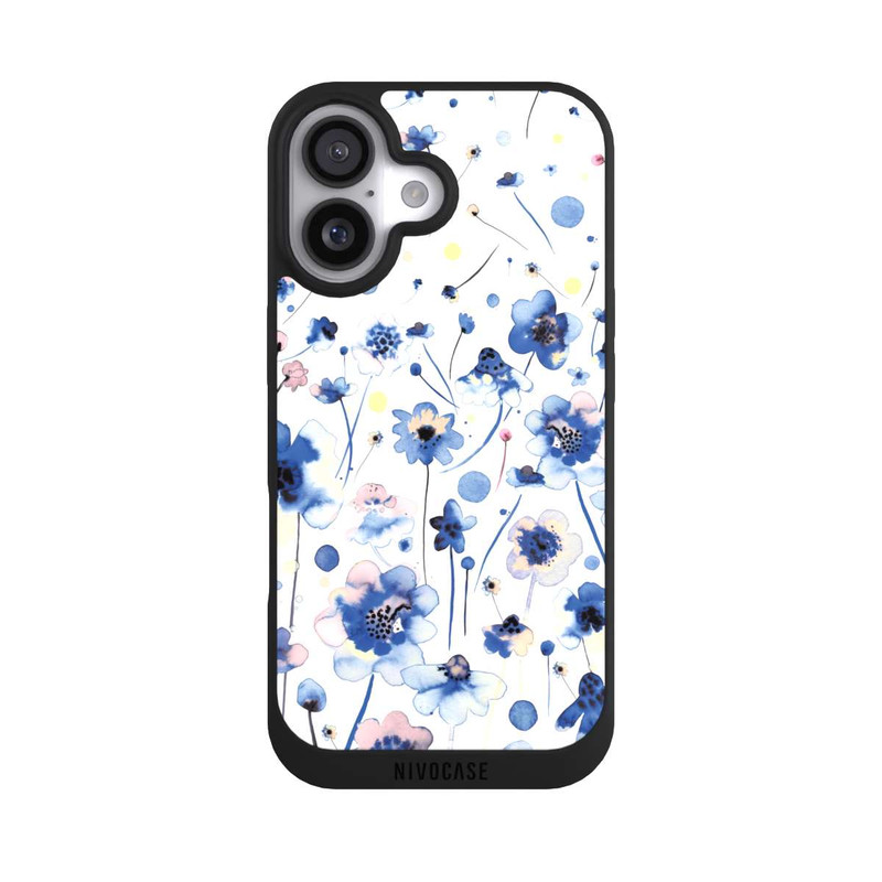 iPhone 17 NIVOpure Watercolor Ink Blue Flowers