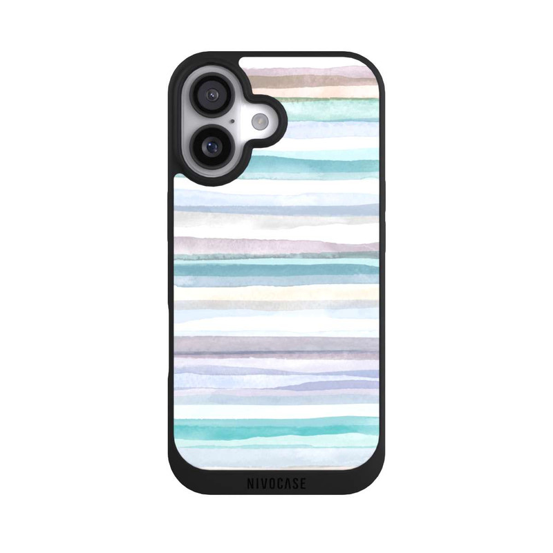 iPhone 17 NIVOpure Rayures pastel bleu