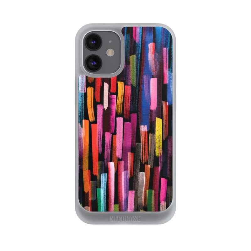 iPhone 12 mini NIVOpure Bunte Pinselstriche schwarz