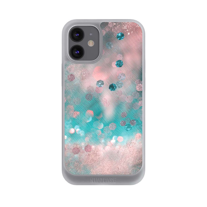 iPhone 12 mini NIVOpure Türkis-glamouröser Glitzerlook