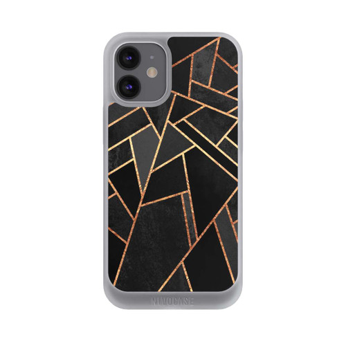 Apple iPhone 12 mini NIVOpure Schwarze Nacht Gold Druck