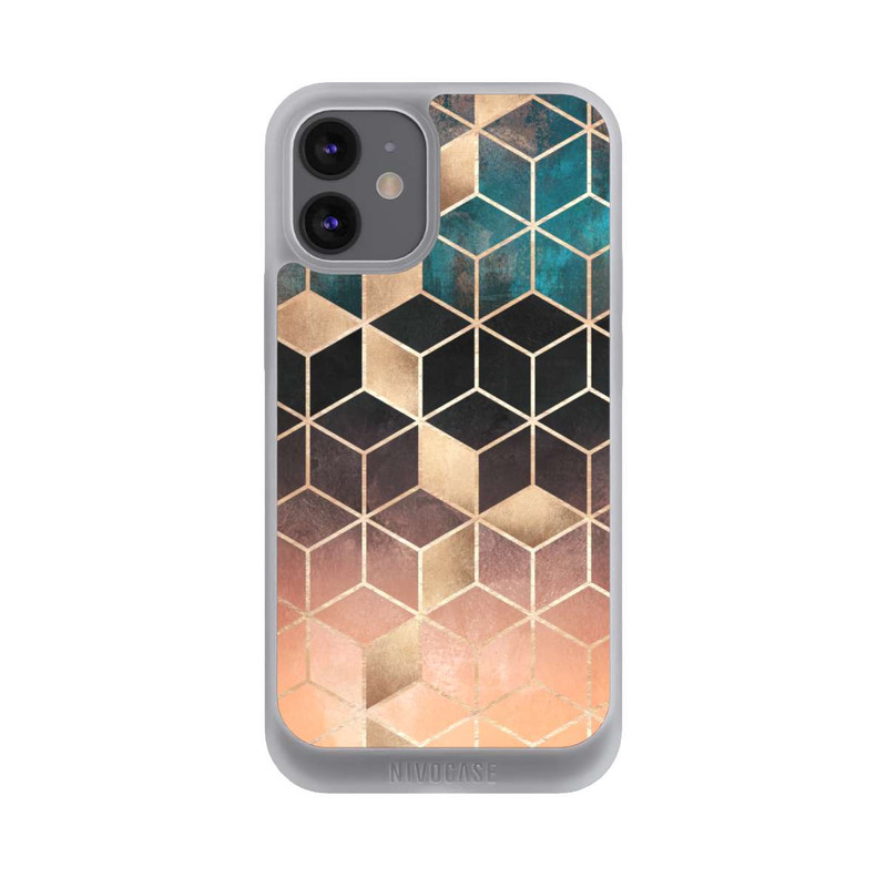 iPhone 12 mini NIVOpure Cubes de rêve imprimé doré