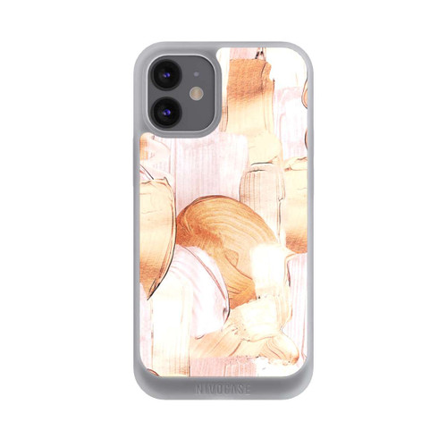 Apple iPhone 12 mini NIVOpure Weiß/Gold Pinsel Muster