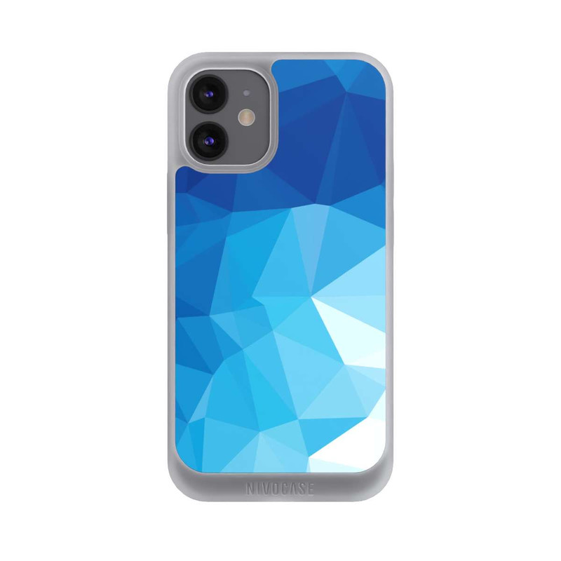 iPhone 12 mini NIVOpure Mosaïque Polygonale Bleue