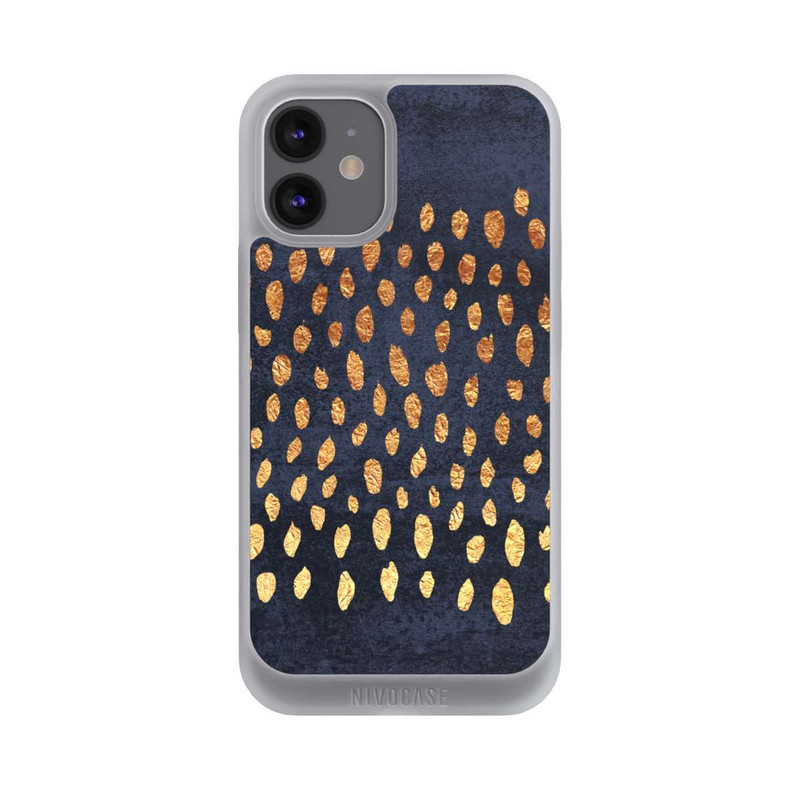 iPhone 12 mini NIVOpure Muster Gold und Marine