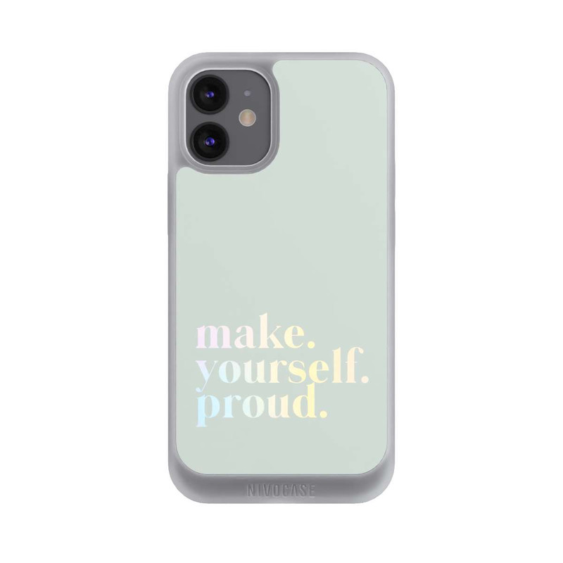 iPhone 12 mini NIVOpure Make Yourself Proud Zitat-Minze und Farbverlauf