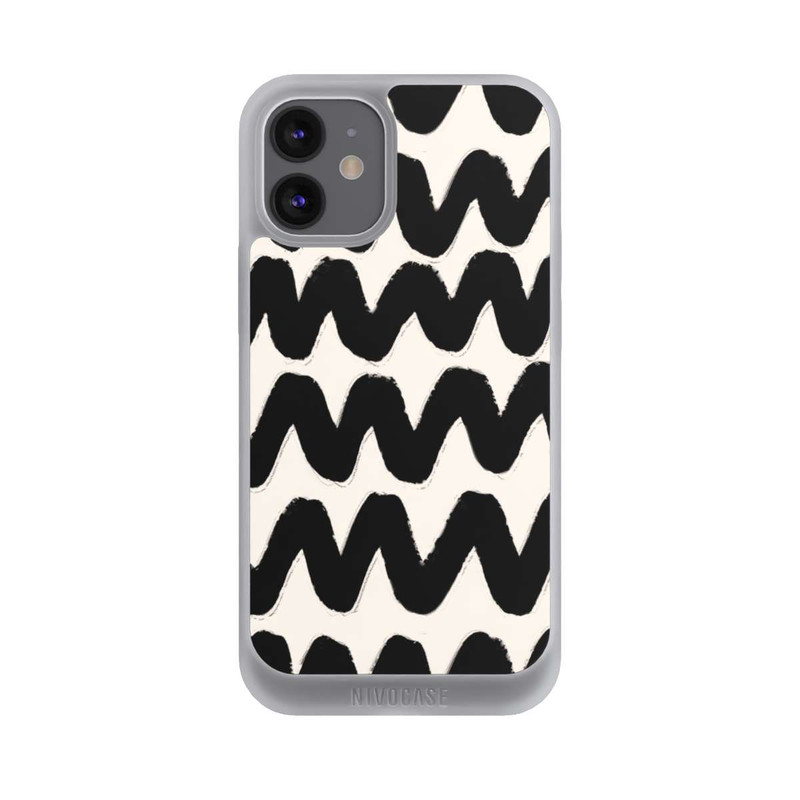 iPhone 12 mini NIVOpure Vagues Noires Pattern