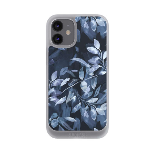 Apple iPhone 12 mini NIVOpure Mystische Aquarellblätter marineblau