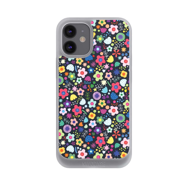 iPhone 12 mini NIVOpure Psychedelic Flowers Multi Black
