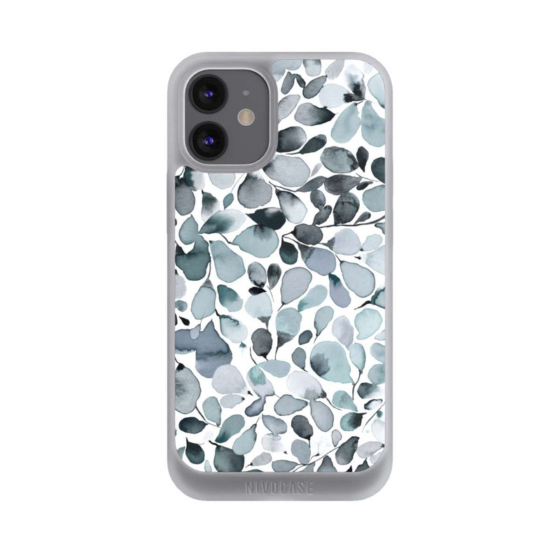 iPhone 12 mini NIVOpure Eukalyptus Aquarell Blätter Grau