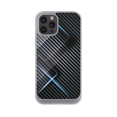 Apple iPhone 12 Pro NIVOpure Blaue Linien auf Karbon