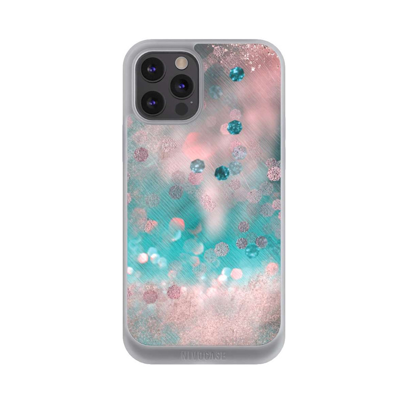 iPhone 12 Pro NIVOpure Look pailleté glamour turquoise
