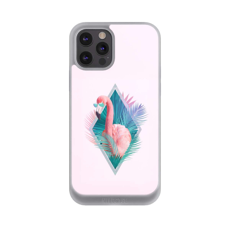 iPhone 12 Pro NIVOpure Feuilles tropicales Flamant