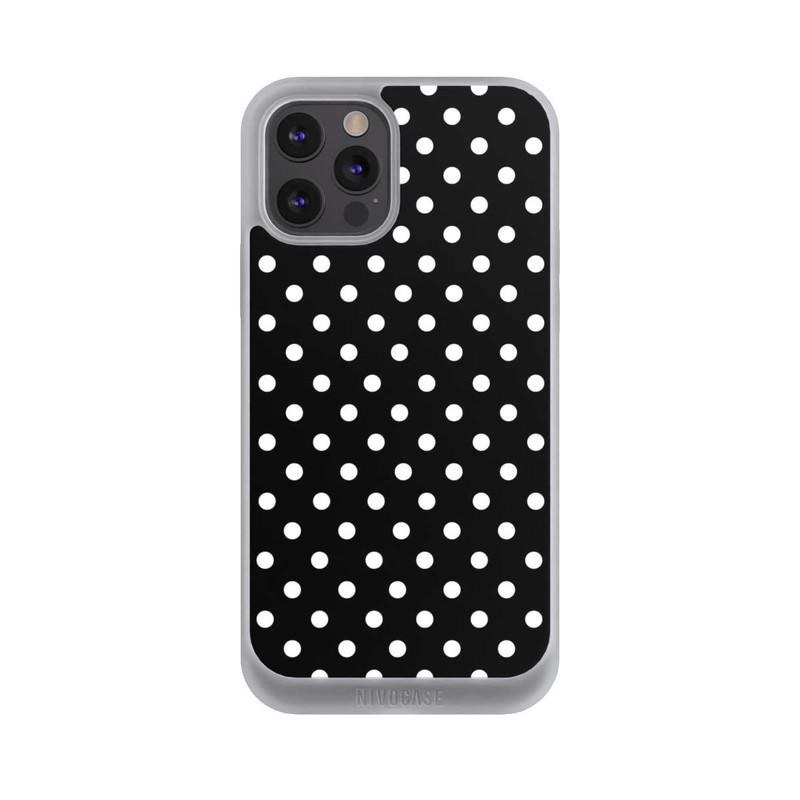 iPhone 12 Pro Max NIVOpure Polka Dots Schwarz und Weiß