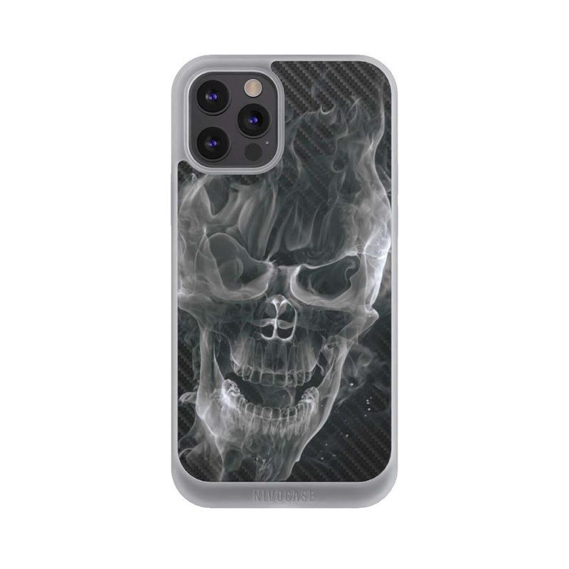 iPhone 12 Pro Max NIVOpure rauchender Totenkopf Carbon