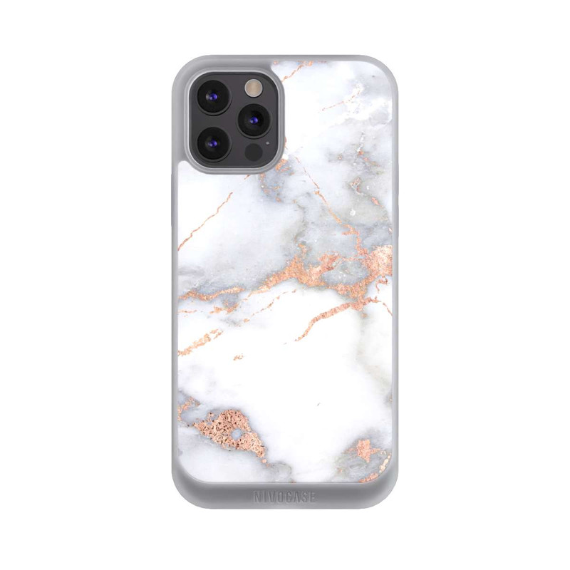 iPhone 12 Pro Max NIVOpure Marbre Blanc et Doré