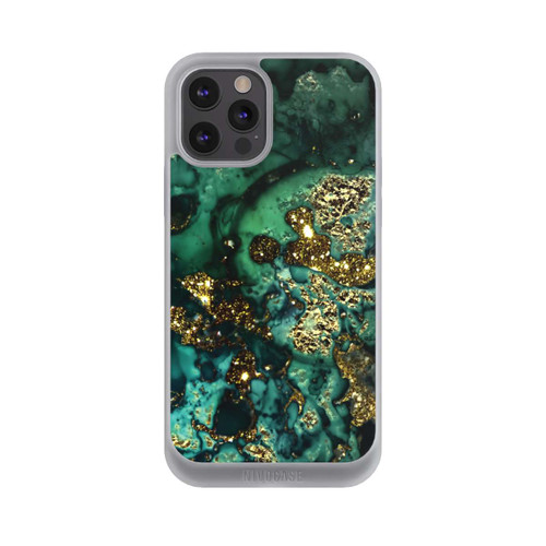 Apple iPhone 12 Pro Max NIVOpure Cyan Glitzer Marmorlook