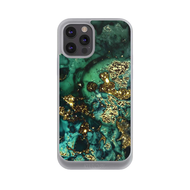iPhone 12 Pro Max NIVOpure Marbre Cyan Scintillant