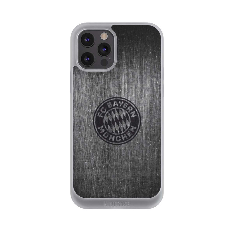 iPhone 12 Pro Max NIVOpure Metalllook FCB Logo einfarbig