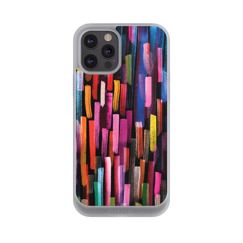 iPhone 12 Pro Max NIVOpure Coups De Pinceaux Colorés Noir