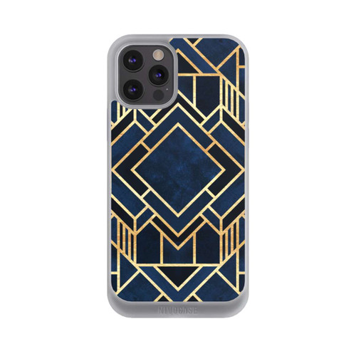 Apple iPhone 12 Pro Max NIVOpure Kunst Deko Blau Golddruck