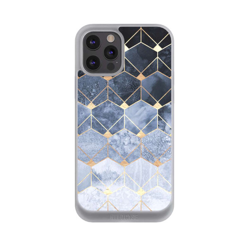Apple iPhone 12 Pro Max NIVOpure Blaue Sechsecke und Diamanten Golddruck