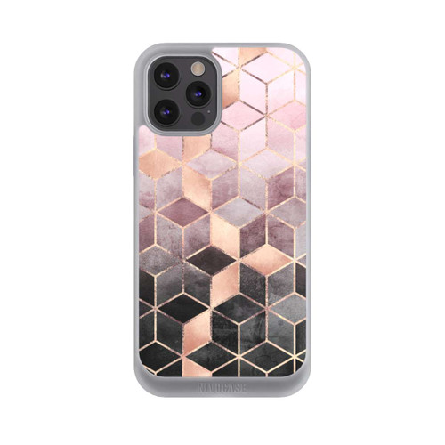 Apple iPhone 12 Pro Max NIVOpure Pink-grauer Farbverlauf Würfel Druck