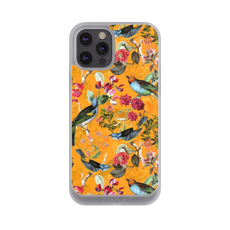 iPhone 12 Pro Max NIVOpure Tapete mit Vögeln und Blumen
