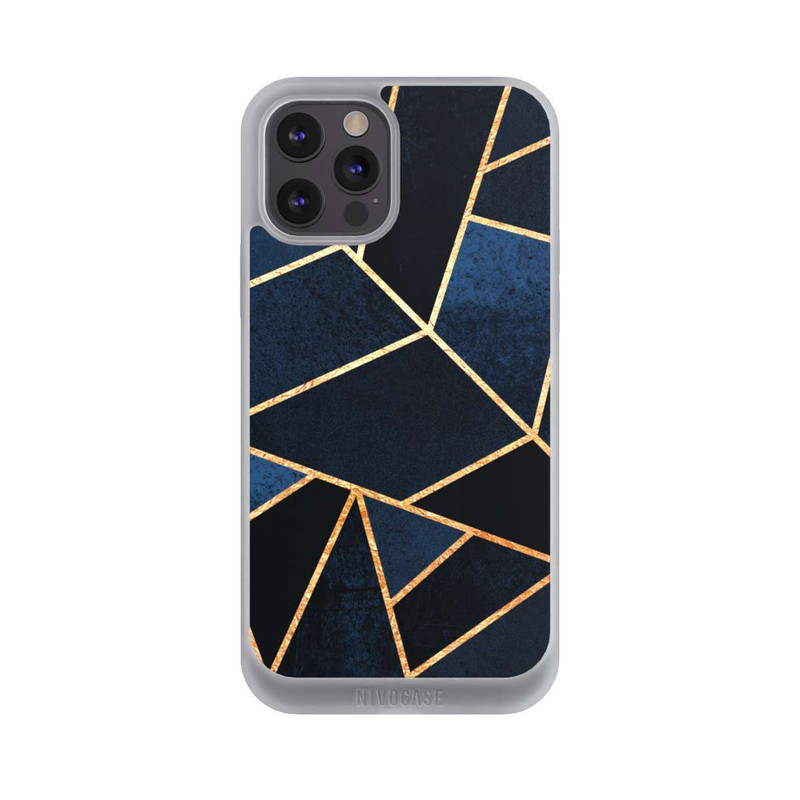 iPhone 12 Pro Max NIVOpure Imprimé Pierre Or Marine