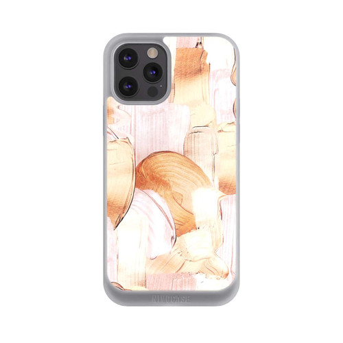 Apple iPhone 12 Pro Max NIVOpure Weiß/Gold Pinsel Muster