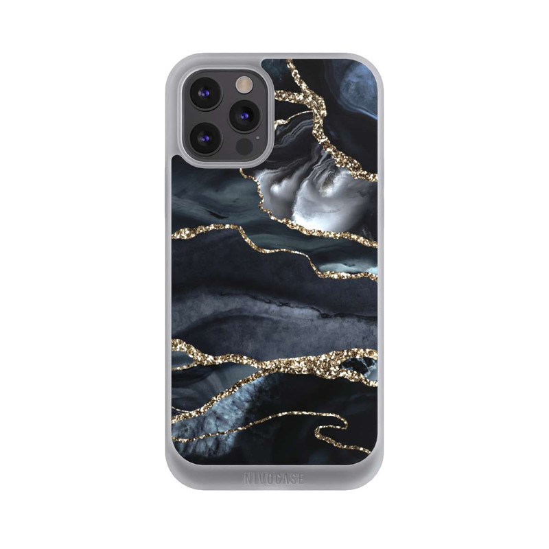iPhone 12 Pro Max NIVOpure Or marbré foncé Aspect pailleté