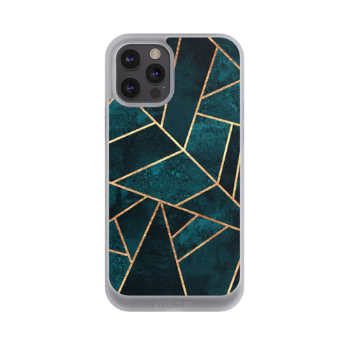 Apple iPhone 12 Pro Max NIVOpure Tief Blaugrün Stein Gold Druck