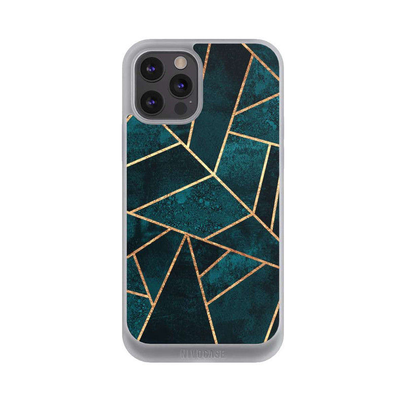 iPhone 12 Pro Max NIVOpure Imprimé or pierre sarcelle profond