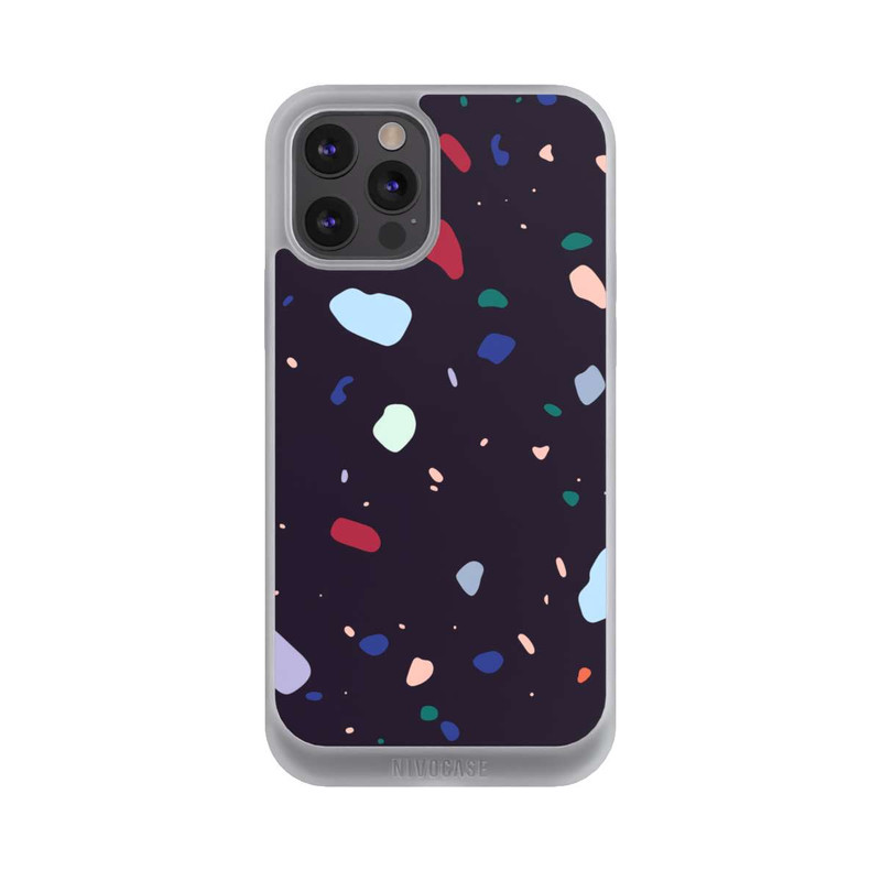 iPhone 12 Pro Max NIVOpure Terrazzo arrondi foncé moderne