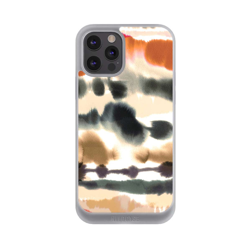 iPhone 12 Pro Max NIVOpure Lignes d'aquarelle nautique douces orange