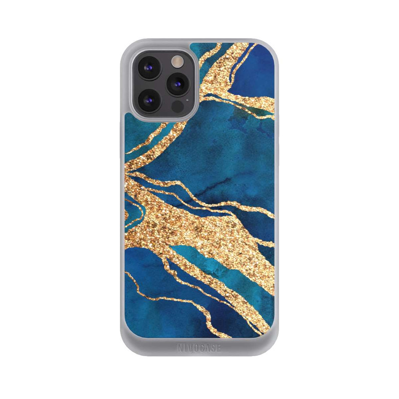 iPhone 12 Pro Max NIVOpure Pierre précieuse Or Bleu