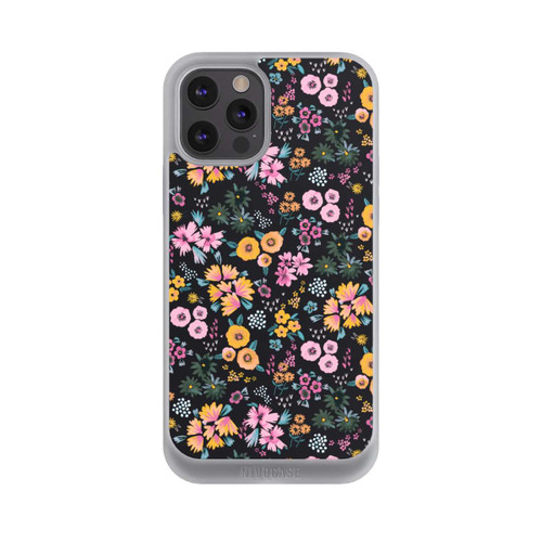 Apple iPhone 12 Pro Max NIVOpure Kleine bunte Blumen Schwarz 2