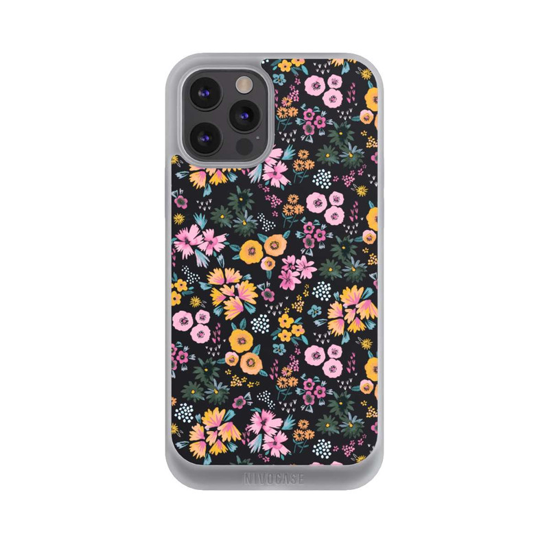 iPhone 12 Pro Max NIVOpure Petites Fleurs colorées Noir 2