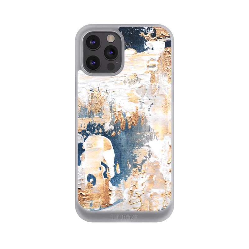 iPhone 12 Pro Max NIVOpure Abstraction Bleu et Or