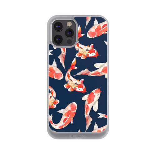 Apple iPhone 12 Pro Max NIVOpure Koi auf blauem Hintergrund