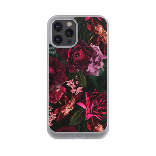 Apple iPhone 12 Pro Max NIVOpure Dunkelrote und rosa Blüten