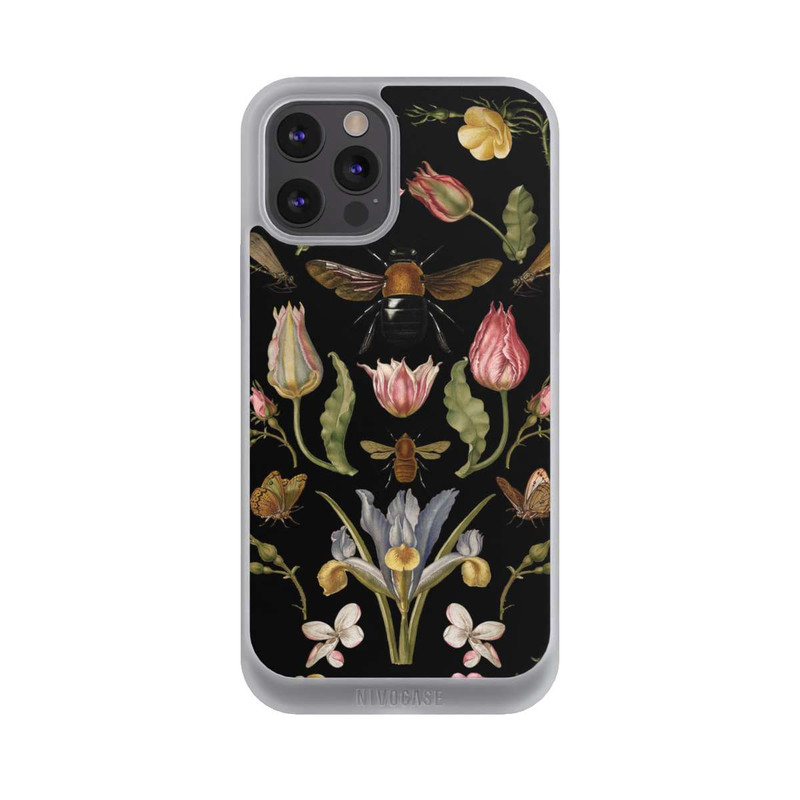 iPhone 12 Pro Max NIVOpure Wildblumen und Biene Schwarz