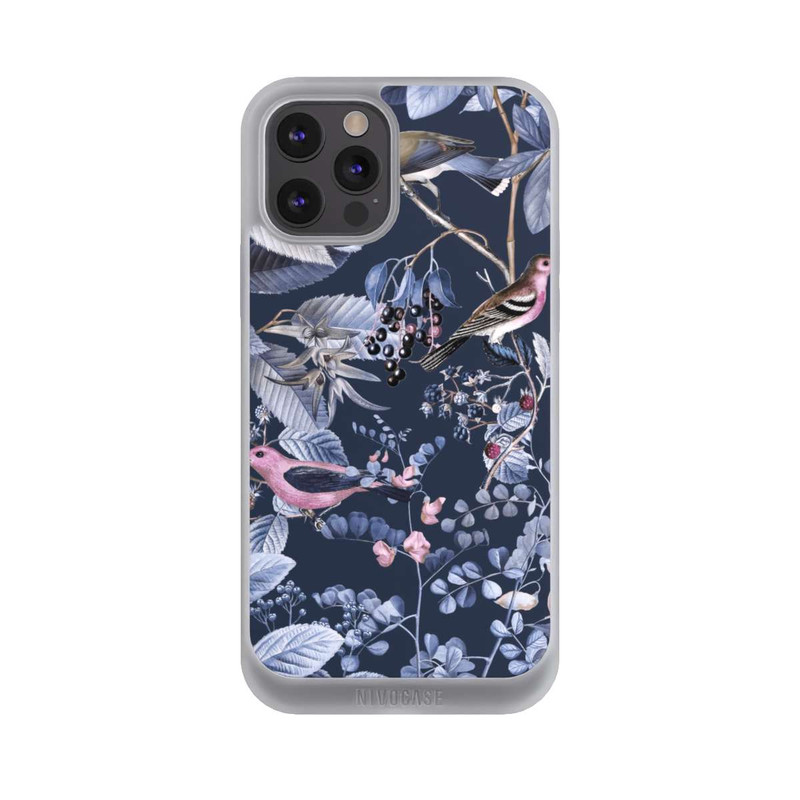 iPhone 12 Pro Max NIVOpure Oiseaux et Baies Bleu
