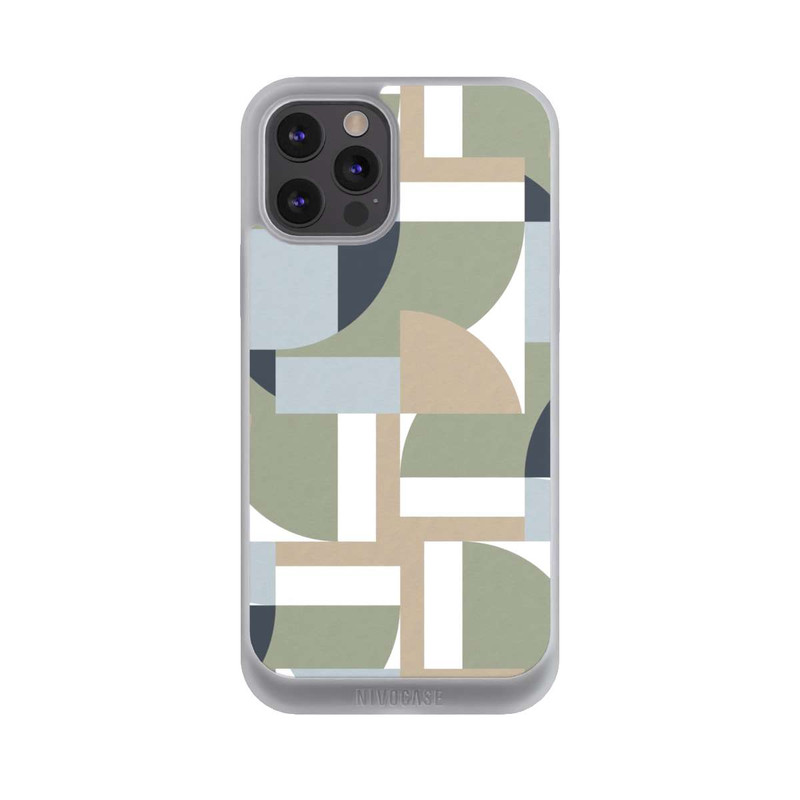 iPhone 12 Pro Max NIVOpure Polygones futuristes du Bauhaus Beige