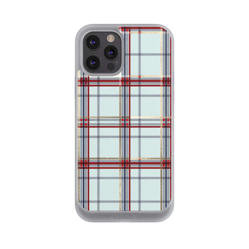 iPhone 12 Pro Max NIVOpure Tartan Bleu