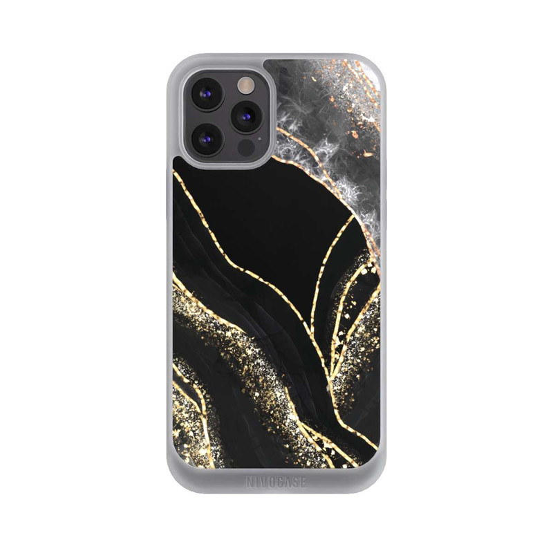 iPhone 12 Pro Max NIVOpure Dunkler Marmor Gold