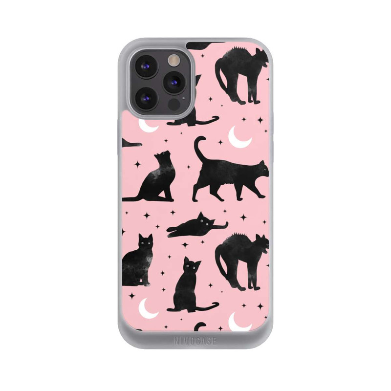 iPhone 12 Pro Max NIVOpure Lune & Chats Fond Rose