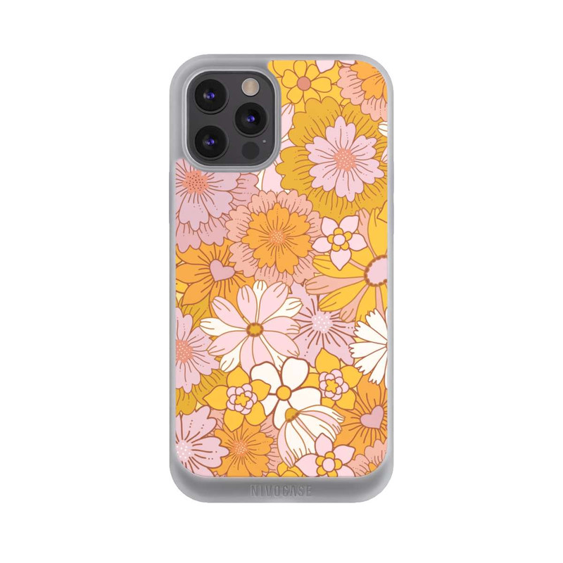 iPhone 12 Pro Max NIVOpure Retro Blumentapete Gelb
