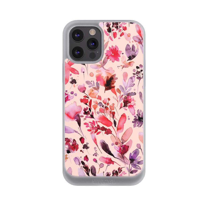 iPhone 12 Pro Max NIVOpure Künstlerische Blumen Viva Magenta